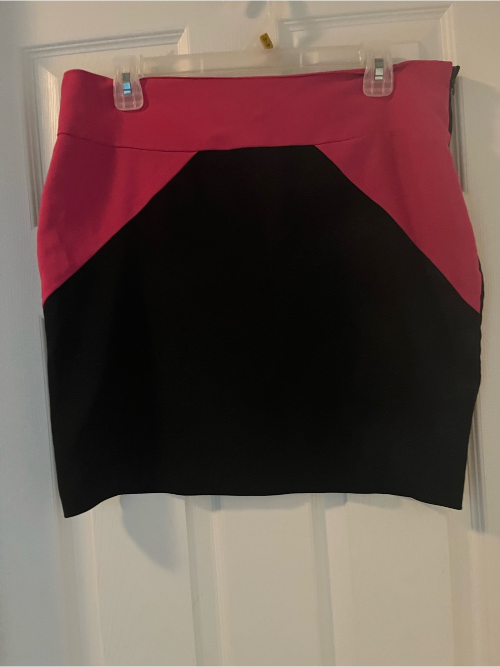 Dots Color Block Pink and Black Pencil Skirt